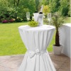 62cm diameter 145cm height white Jersey stretch scuba cocktail bistro table cover with belt dry bar table cover Stehtischhusse