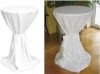 62cm diameter 145cm height white polyester bistro cocktail table cover table cloth for part wedding