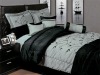7Pcs Embroidery Faux Silk Comforter Set