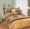 7Pcs Faux Silk Flocking Comforter Set