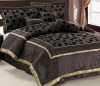 7Pcs Faux Silk Flocking Comforter Set