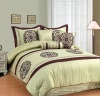 7Pcs Faux Silk Flocking Comforter Set