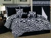 7Pcs Flocking Zebra Comforter Set