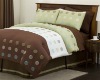 7Pcs Microfiber Embroidery Comforter Set