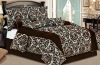 7pcs floral flocking comforter set