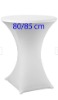 80-85cm diam white spandex chair cover lycra spandex cocktail table cover with leather foot pocket holders dry bar table cover