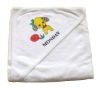 80% cotton terry embroidered dog baby hooded towel