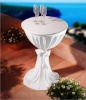 80cm diameter 145cm height white Jersey stretch scuba cocktail bistro table cover with belt dry bar table cover Stehtischhusse