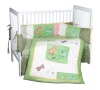 9pcs plain embroidered crib bedding