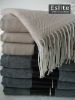 Acrylic Houndstooth Fringe Throw