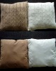 Acrylic cable knitted cushion with T/C backing