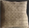 Acrylic cable knitted cushion with T/C backing
