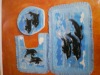 Acrylic dolphins pattern utility blue bath set rug