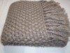 Acrylic mohair basket woven throw