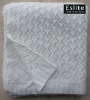 Acrylic open knit bed throw