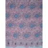 African voile fabric lace 90377 pink+sky blue+white