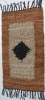 Appealing leather bordered rug