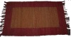 Appealing maroon leather rug