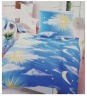 Aqua color printed bedsheet