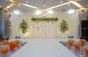 Attractive 100% nylon orange organza chair bow/organza sash/organza butterfly tie for wedding decoration