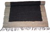 Attractive black leather rug