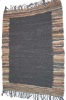 Attractive black leather rug