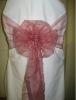 Attractive pink snow organza chair bow tie for party decoration and wedding decoration.