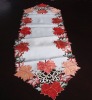 Autumn leaf design embroidery table runner