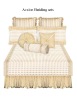 Avalon satin silk bedding set,home and hotel bedding set,decorative cushion,satin silk pillow 7pcs set(B190026)