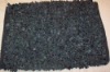 BLACK leather rug