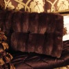 BLB-EDT-T-12182H stripe brown artificial faux fur pillow