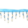 BLUE PINK ACRYLIC CZ BEADS SATIN LACE FRINGE TRIM