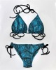 BLUE SNAKE PRINTED BIKINI