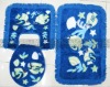 Bathroom 3pcs Set, Bathroom Mat, U Toilet Mat and Toilet Cover Mat