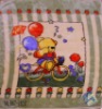 Bear riding on a bicycle polyester blanket