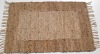 Beautiful bordered rug made of leather