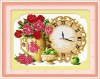 Beautiful flowers Clock cross stitch