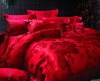 Beautiful rose printed jacquard bedding set/bed sheet