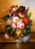 Beautiful vase flower picture,decoration picture fabric