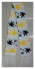 Beautiful yellow and black maple leave pattern long scarf for both girls and boys in winter