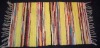 Beautiful yellow striped Cotton rug with fringes