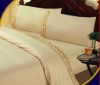 Bed sheet set with embo lace