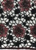 Big flowers water soluble embroidery beads fabric with metallic yarn