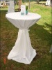Bistro jersey scuba cocktail table cover and scuba tablecloth with sash and belt