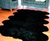 Black Color Outdoor Rug Deluxe Sheepskin Carpet