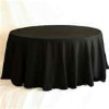 Black Spun Polyester Tablecloth 120 inch