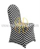 Black and white checked printed spandex chair cover