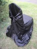 Black satin universal chair cover