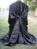 Black satin universal chair cover