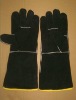 Black welding leather gloves